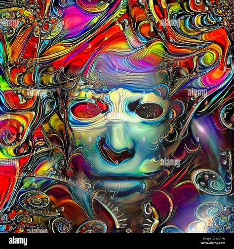 Abstract Painting Mystic Womans Mask Stock Photo Alamy