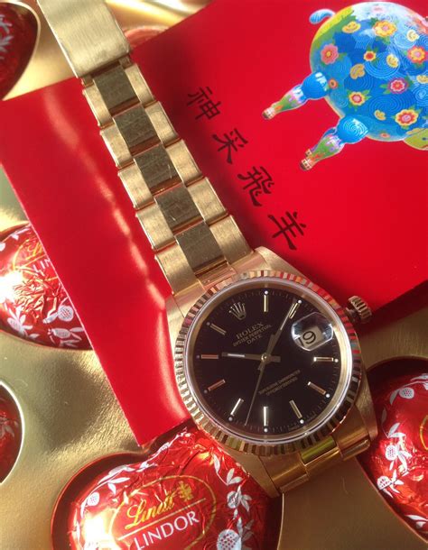hong kong watch fever 香港發燒友 rolex date just 18 kt solid gold ref 15238 on sale