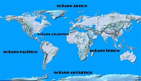 Mapa Hidrologico Del Mundo Con Las Etiquetas De Los Oceanos De Los Images