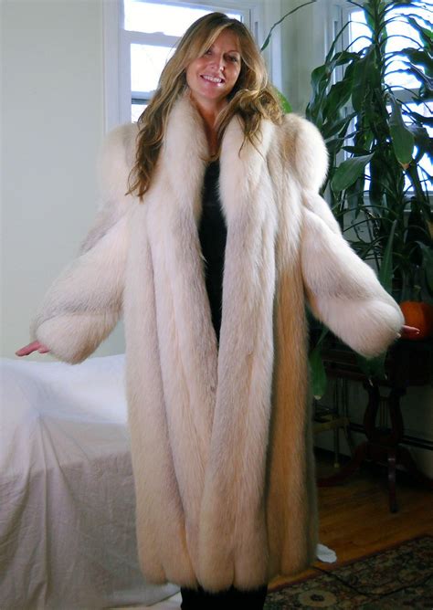 White Fox Fur Coat Fur Coats Women Fur Fashion Fur Clothing
