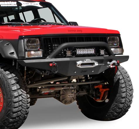 Or Fab Front Hd Bumper With Grille Guard For 84 01 Jeep® Cherokee Xj