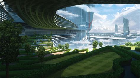 Artstation Utopia Jonathan Blessin Futuristic Architecture Sci Fi