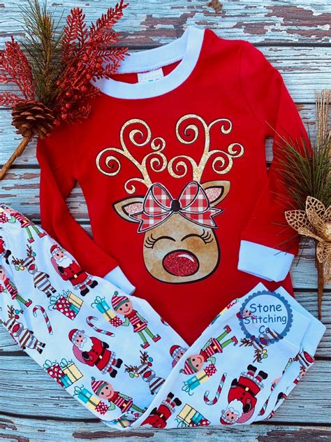 Personalized Christmas pajamas Christmas Pjs reindeer | Etsy