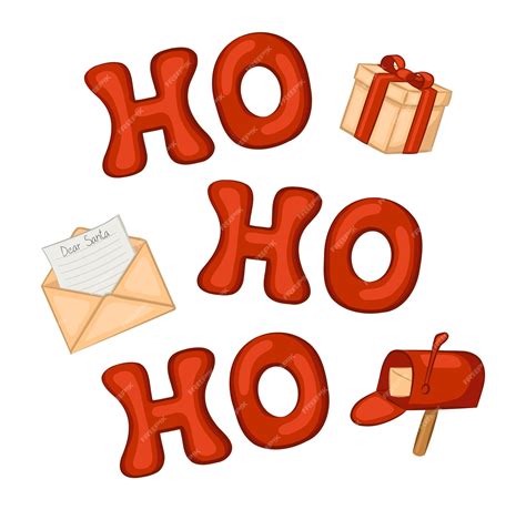 Premium Vector Ho Ho Ho Quote Traditional Christmas Phrase Letter For Santa Mailbox And