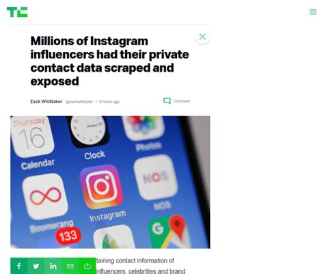 Instagramのインフルエンサー数百万人分の連絡先情報が流出 Gigazine