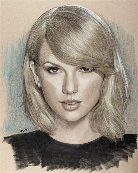 Taylor Swift Drawing Pencil Sketch Colorful Realistic Art Images