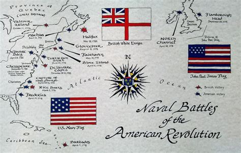 American Revolution Naval Battles Hand Drawn Map Etsy