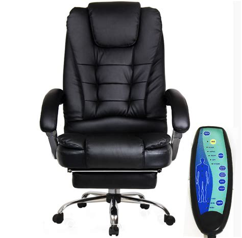 Apex Deluxe Executive Reclining Office Computer Chair With Foot Rest And Massager