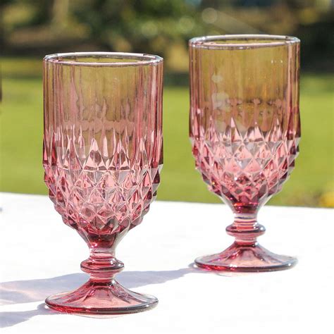 Luxury Embossed Glass Wine Goblets By Dibor