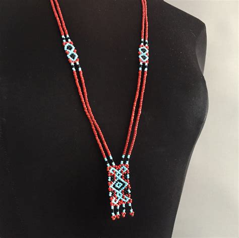 Vintage Native American Bead Necklace Etsy