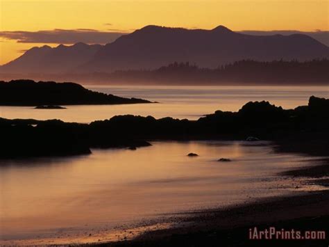 Raymond Gehman Sunset On The Mountains And Water At Long Beach On