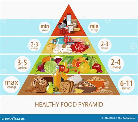 Food Pyramid Healthy Food Every Day Stock Vector Illustration Of