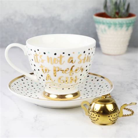 Polka Dot Tea Cup And Infuser Set By Lisa Angel