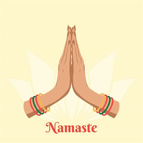 Illustration Of Karma Depicted With Namaste Indian Womens Hand Greeting Posture Of Namaste
