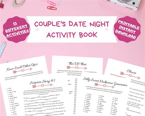 Date Night Activity Book 15 Different Activities Instant Etsy