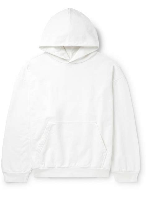 Balenciaga Logo Print Cotton Jersey Hoodie White Balenciaga