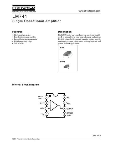 Lm741 Datasheet Operational Amplifier Amplifier Riset