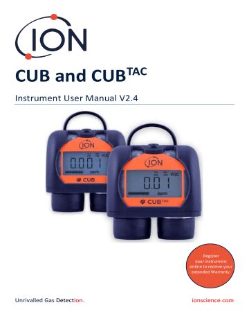 Ion Science Cub Personal Voc Detector Instrument User Manual Manualzz