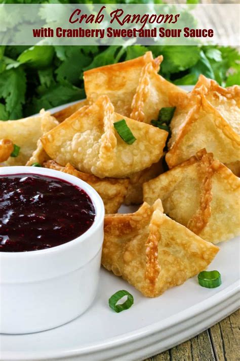 The sauce is great nonetheless. crab rangoons cranberry sweet sour saue