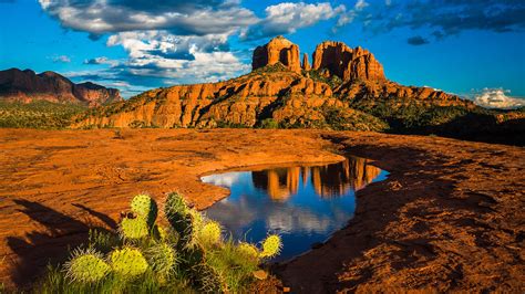 Landscape Nature Cathedral Rock In Sedona Arizona United States Desktop
