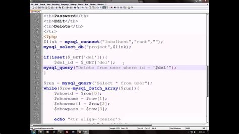 Php Delete Operation In Mysql Database Query Of Deletion Lecture 26