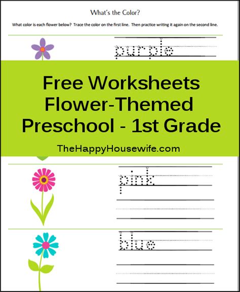 Flower Worksheets Free Printables The Happy Housewife™ Home Schooling