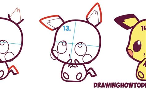 How To Draw Cute Kawaii Chibi Pichu From Pokemon In Easy Step By Step