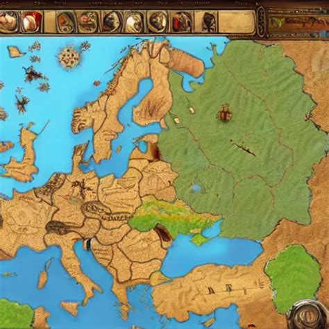Map Of Europe In Civilization 2 Game Stable Diffusion Openart