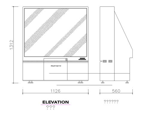 2d View Of Television Unit Detail Cad Block Layout File Cadbull