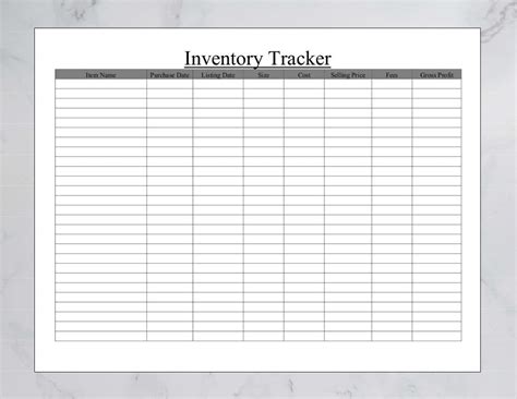 Easy To Edit Online Reseller Inventory Sheets Printable Etsy