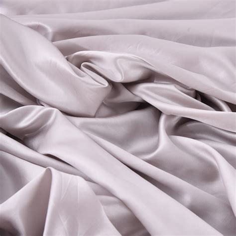 280cm Wide 19mm Light Gray Solid Color Silk Cotton Satin Fabric For