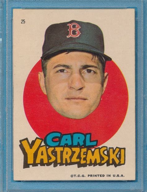 Test Issue Psa 7 Yastrzemski 1967 Topps Red Sox Sticker 25 Carl Graded