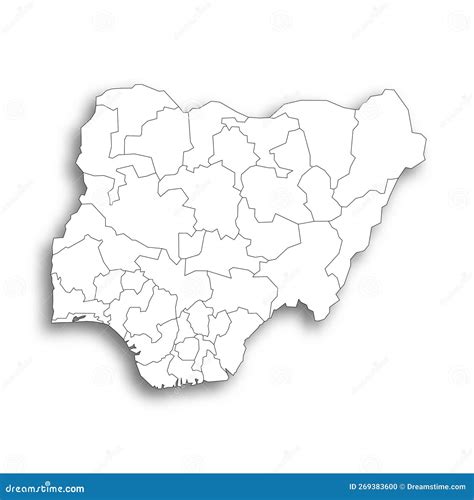 Nigeria Political Map Of Administrative Divisions Stock Illustration