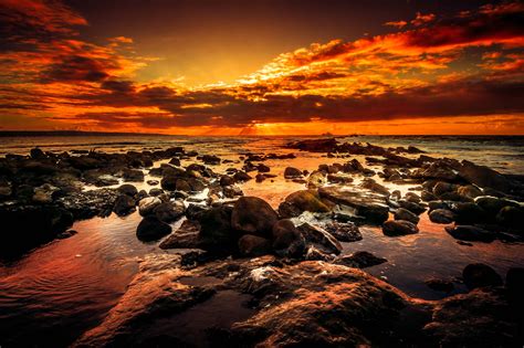 Free Picture Beach Sun Sunset Dawn Sea Ocean Dusk Seascape Water