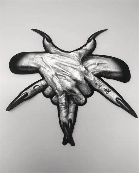 Pentagram Hands Sticker X Satanic Tattoos Scary Tattoos Dark Art Illustrations