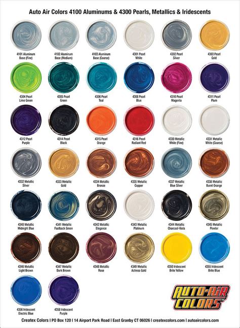 Pearlescent Car Paint Vs Metallic Ideas In Paint Color Chart