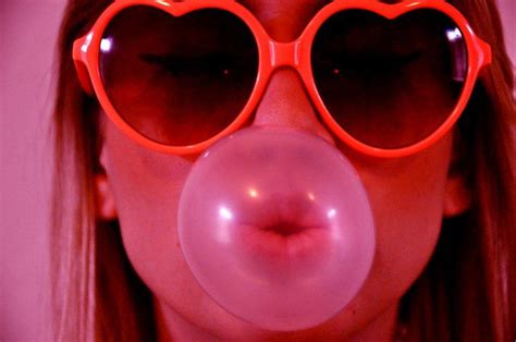 Pin By Livia Chamelle Photography On Candy Girl Blowing Bubble Gum Heart Shaped Sunglasses