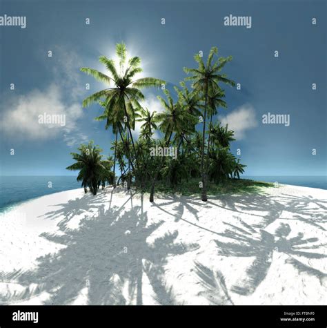 Sea Tropical Island Palm Sun Stock Photo Alamy