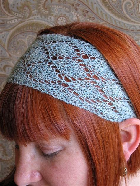 Sky Blue Lace Knit Headband Etsy Knitted Headband Lace Knitting