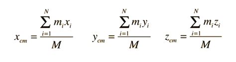 Center Of Mass Equation