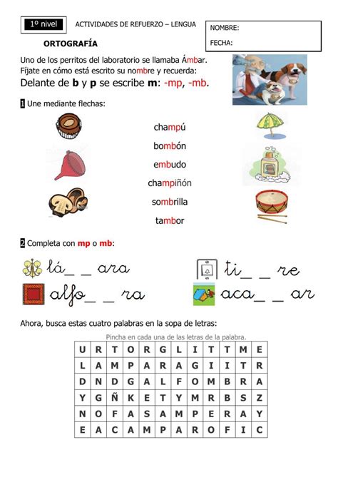 Ortografía Mp Mb Ficha Interactiva Word Search Puzzle Words Ideas