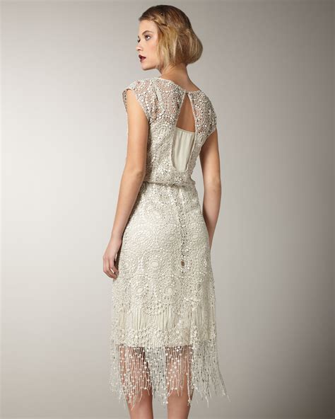Maybe you would like to learn more about one of these? Lyst - Alice + Olivia Lace Fringe Dress in White