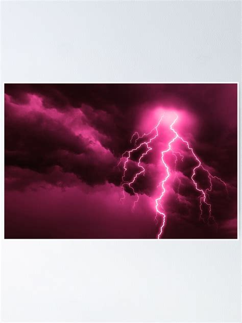 Pink Lightning Poster By Jjwallace666 Redbubble