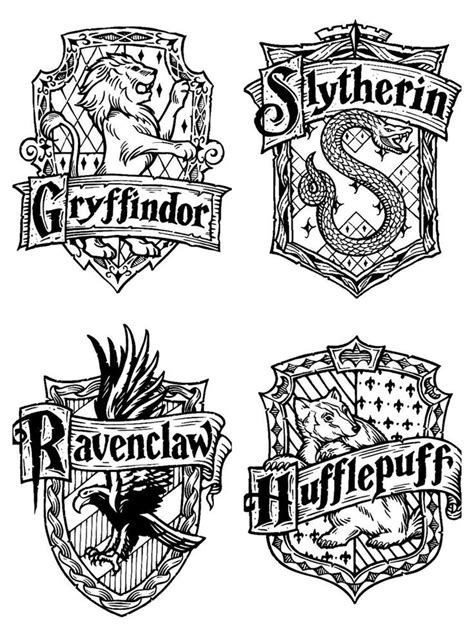 harry potter house emblems Harry potter sketch, Harry potter drawings