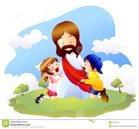 Jesus And Little Children Stock Photo Image 12514870 Cartoon Kids