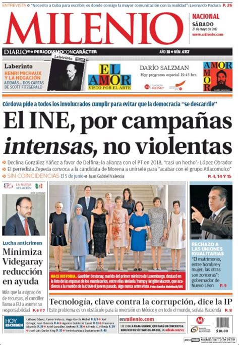 Periódico Milenio México Periódicos De México Edición De Sábado 27