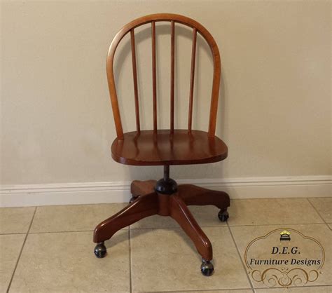 Armless Banker Spindle Wooden Chair Etsy Wooden Chair Chair Wooden