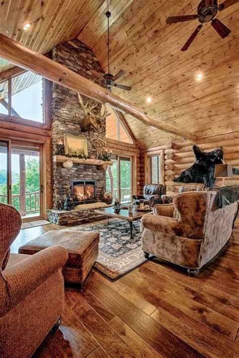 16 Awesome Modern Rustic Living Room Ideas ~ Log Home