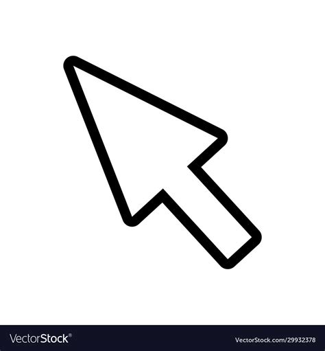 Mouse Cursor Arrow Line Style Royalty Free Vector Image