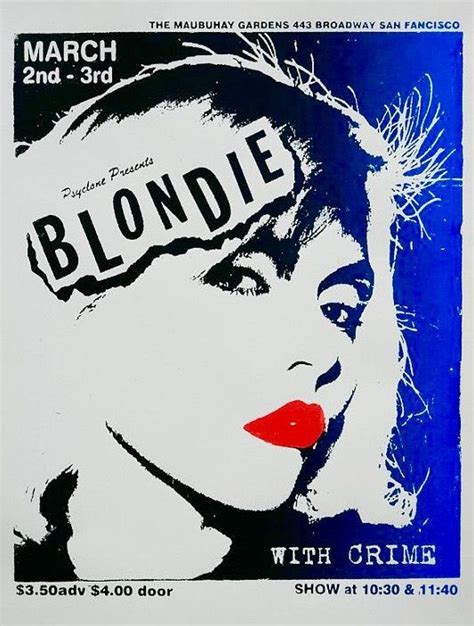 Blondie Concert Poster 1978 Concert Signs Concert Poster Art Vintage
